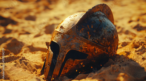 Ancient Helmet in Sand
