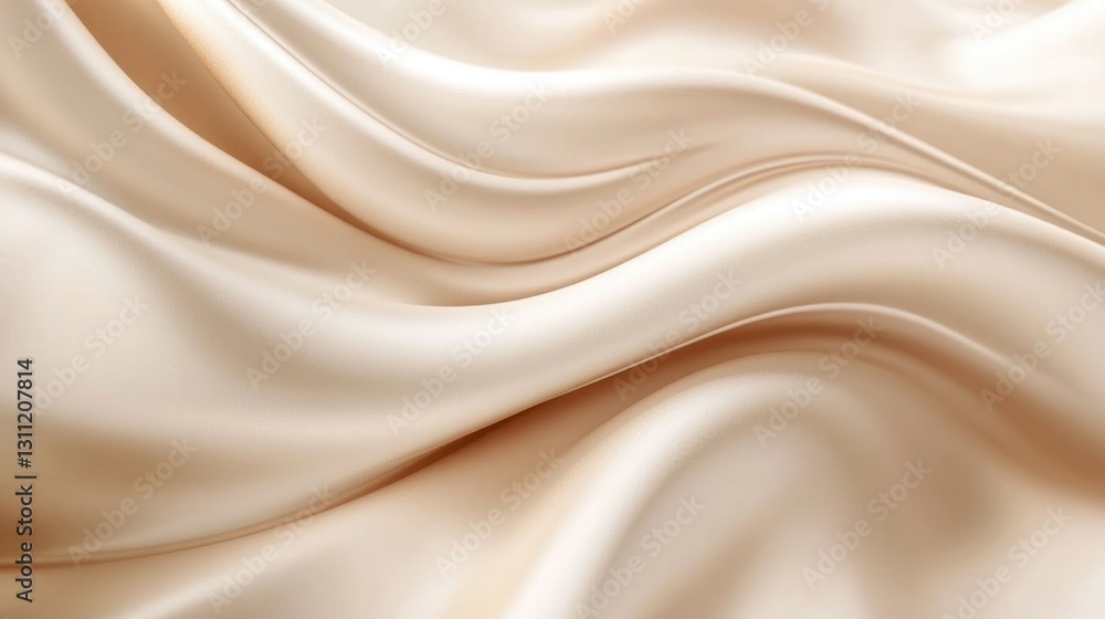 Draped and flowing fabric shows curves and elegant smooth surfaces