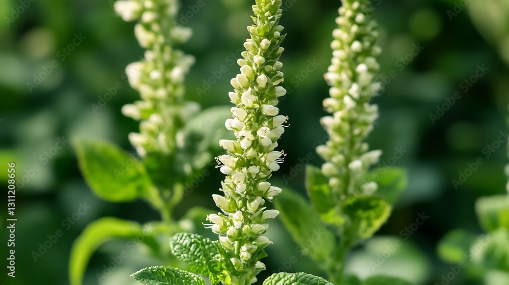 Delicate Plant with Small White Flowers in Full Bloom – A Touch of Nature's Grace Delicate Plant with Small White Flowers in Full Bloom – A Touch of Nature's Grace