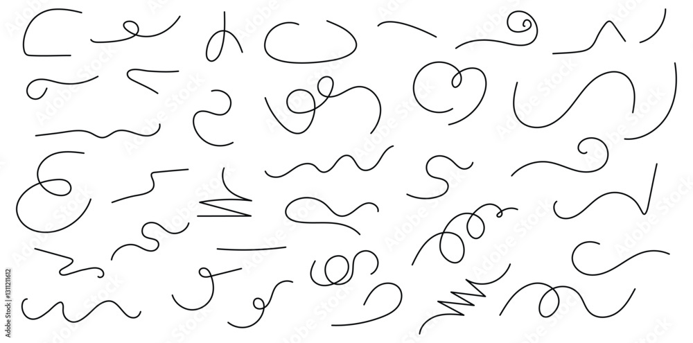 Hand drawn line elements vector illustration Hand drawn line elements vector illustration