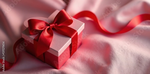 Luxurious silk robe, red rose ribbon, heart gift box , silk robe, elegant