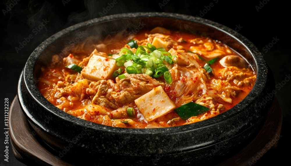 Kimchi Stew in Stone Pot Kimchi Stew in Stone Pot