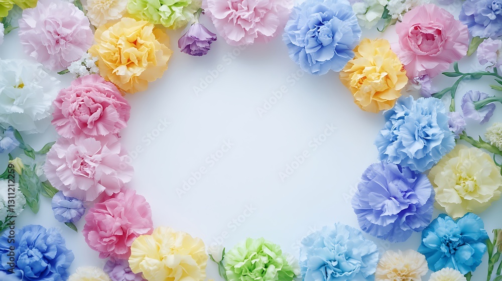 Flowers circle frame on white background for cards, and wedding invitations usage Flowers circle frame on white background for cards, and wedding invitations usage