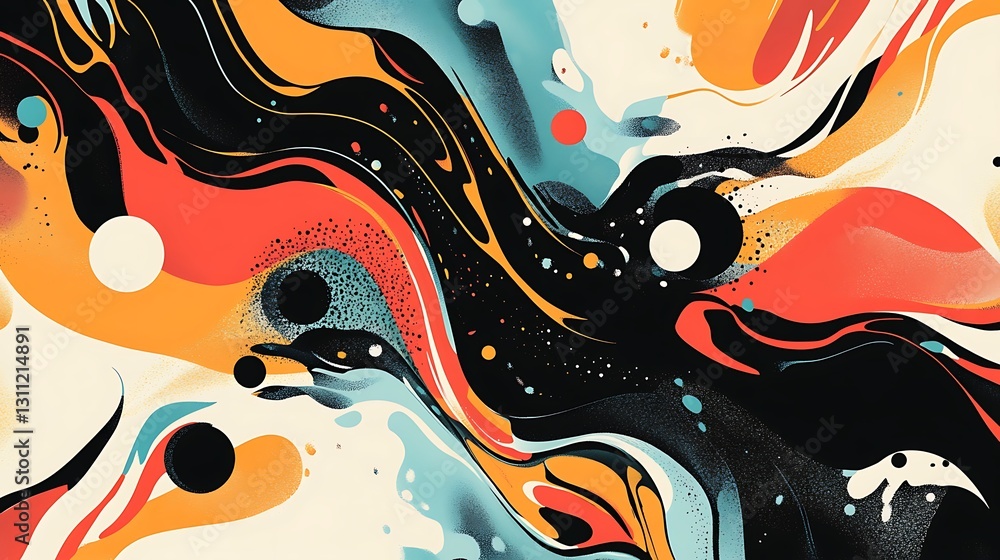 Obraz premium Minimalistic Abstract Background with Colorful Swirling Patterns
