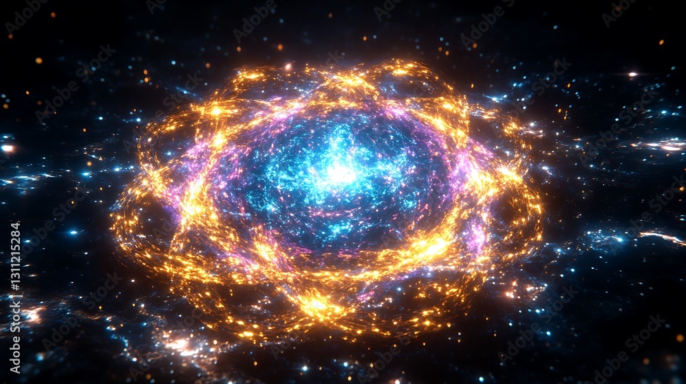 Fototapeta premium A Glowing Space Anomaly Surrounded by Cosmic Energy Fields