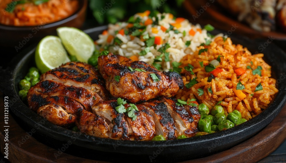 Grilled Chicken with Rice and Peas Grilled Chicken with Rice and Peas