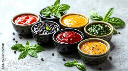 An array of delicious sauces in assorted jars ready for culinary creations and flavor enhancements