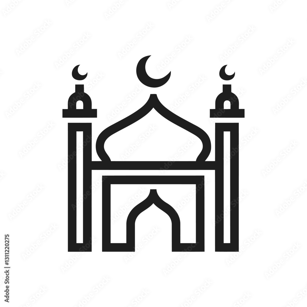 Mosque Crescent Structure Icon Mosque Crescent Structure Icon