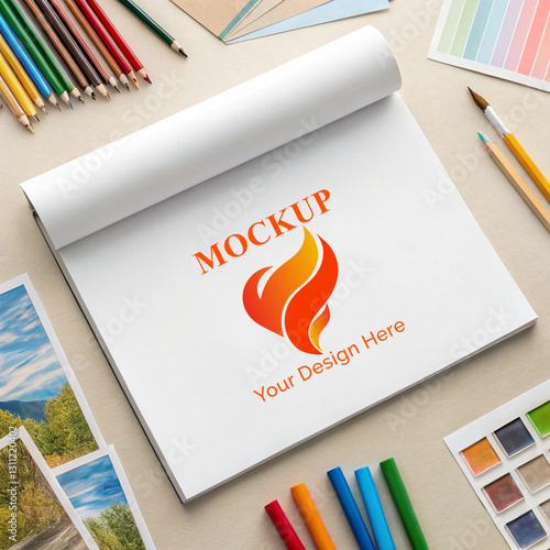 Modern 3D Rending Paper Mockup Design 