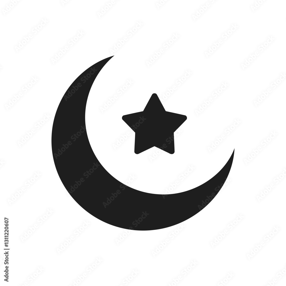 Bold Crescent Star Icon Bold Crescent Star Icon