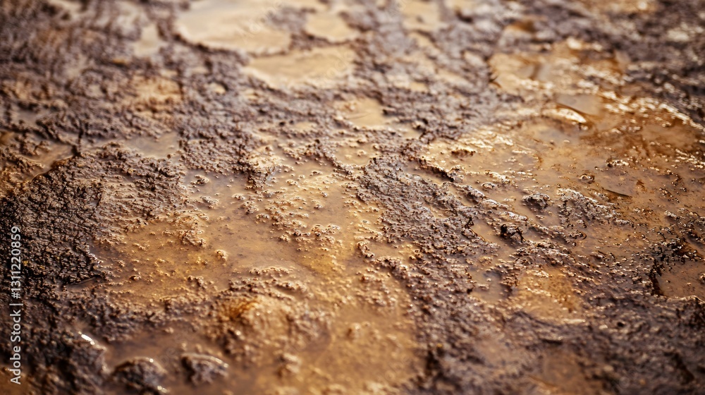 Close-up Texture of Mud and Water, Abstract Earth Tone Background Close-up Texture of Mud and Water, Abstract Earth Tone Background
