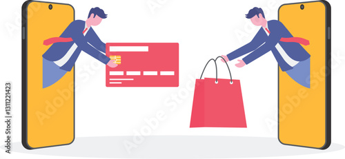 Social media illustration, business concept, web design

