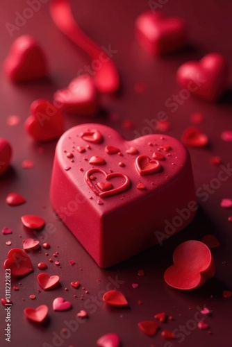 Luxurious heart-shaped chocolates, Valentine's Day gift , dessert, elegant