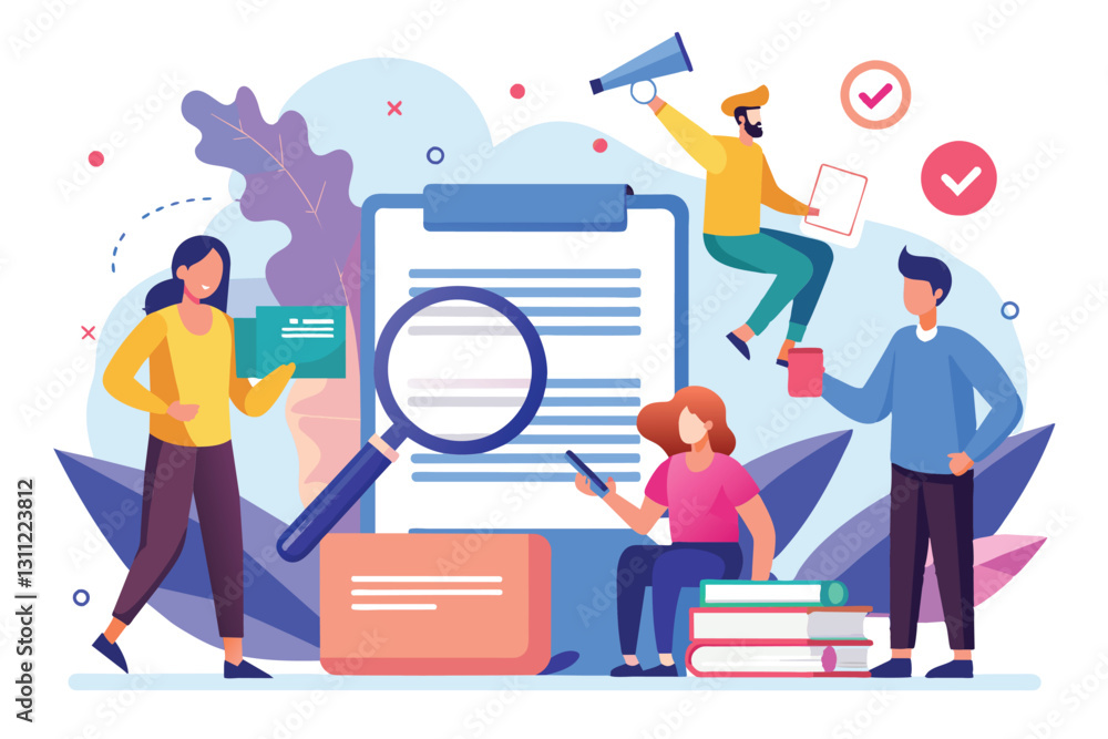 A group of professionals is engaged in a people search and contract approval process, showcasing teamwork, people search and contract approval trending A group of professionals is engaged in a people search and contract approval process, showcasing teamwork, people search and contract approval trending