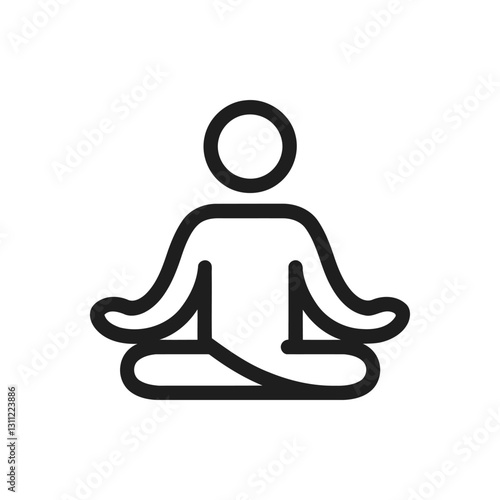Person meditating cross-legged icon