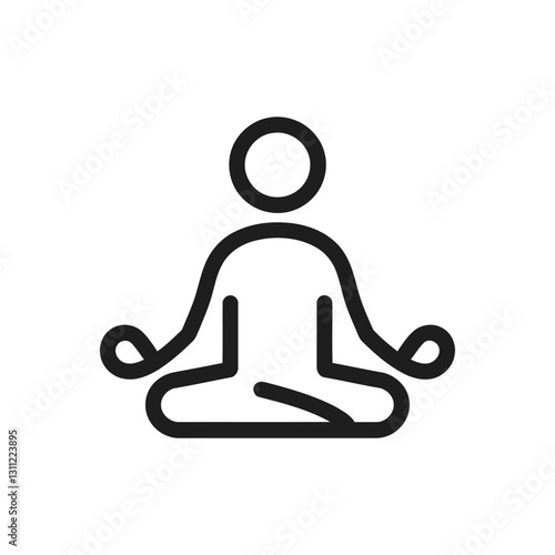 Meditation in lotus pose icon