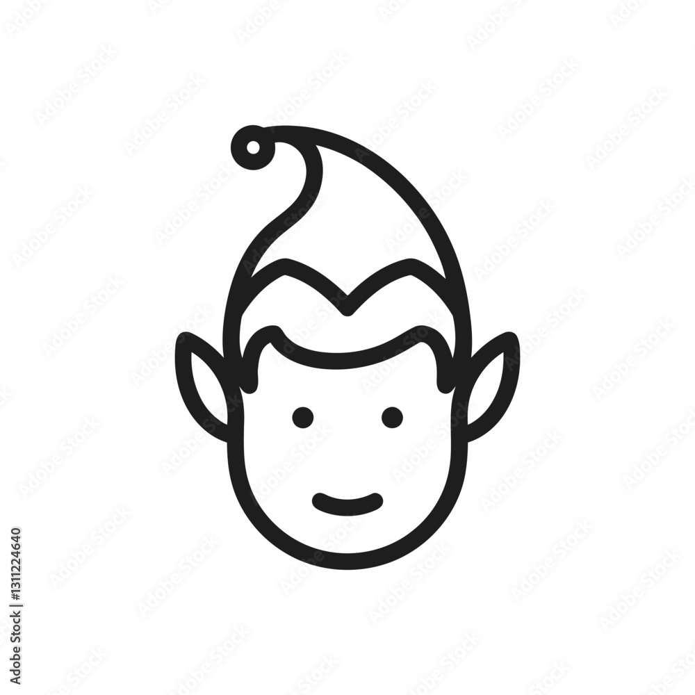 Obraz premium Smiling Elf Face Icon