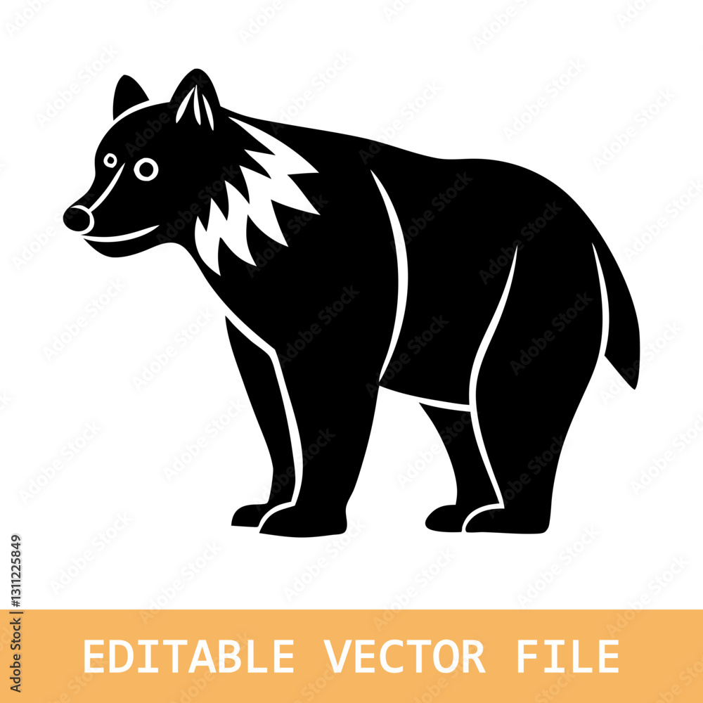 Fototapeta premium bear silhouette logo vector animals illustration,Bear icon modern symbol for graphic and web design
