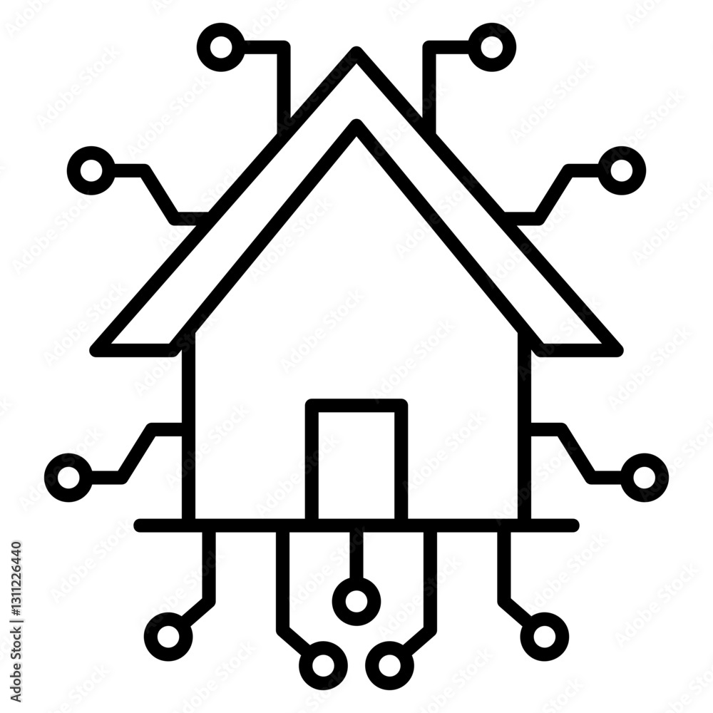 Smart Home Outline Icon