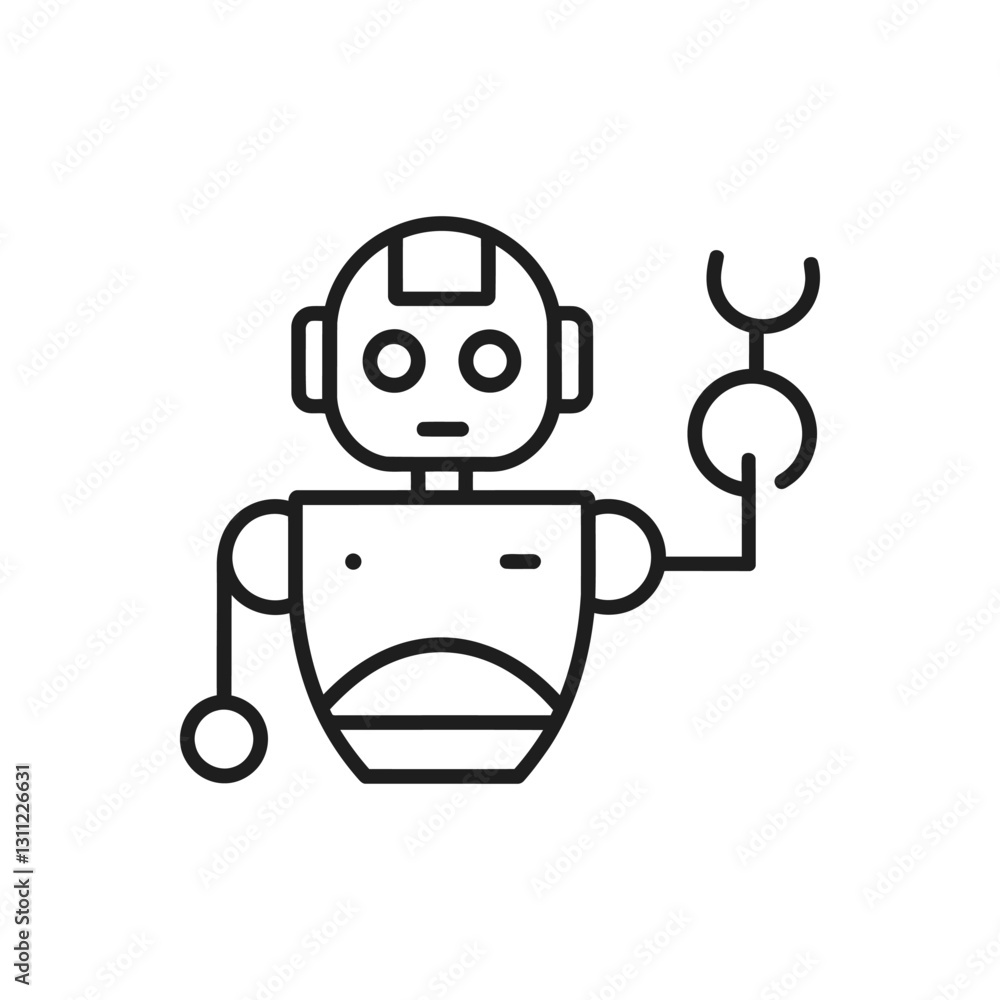 Fototapeta premium Simple Friendly Robot icon