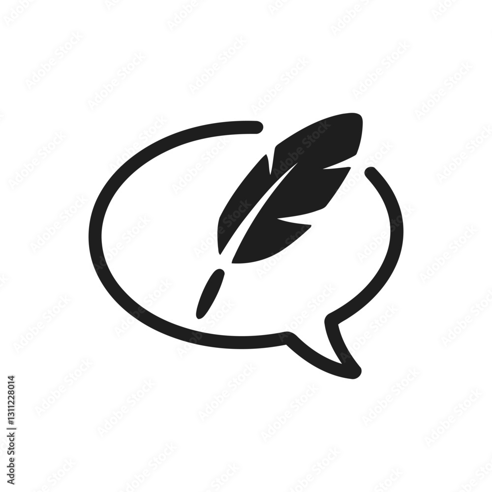 Obraz premium Feather Writing Speech icon