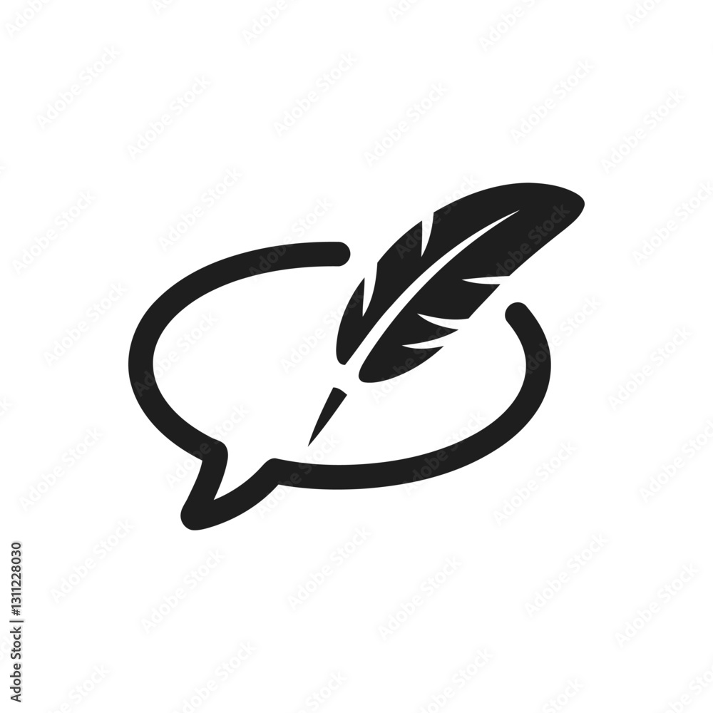 Fototapeta premium Elegant Feather Communication icon