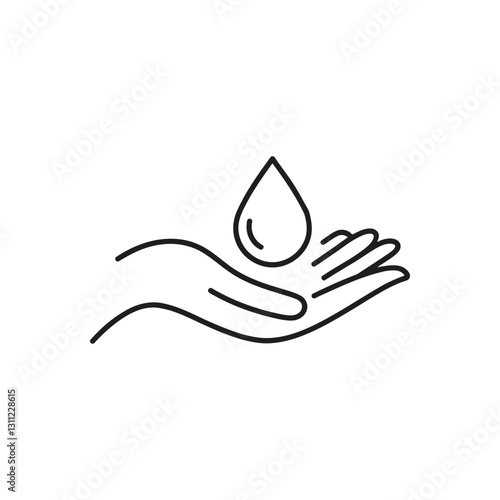 Water Conservation Hand Icon