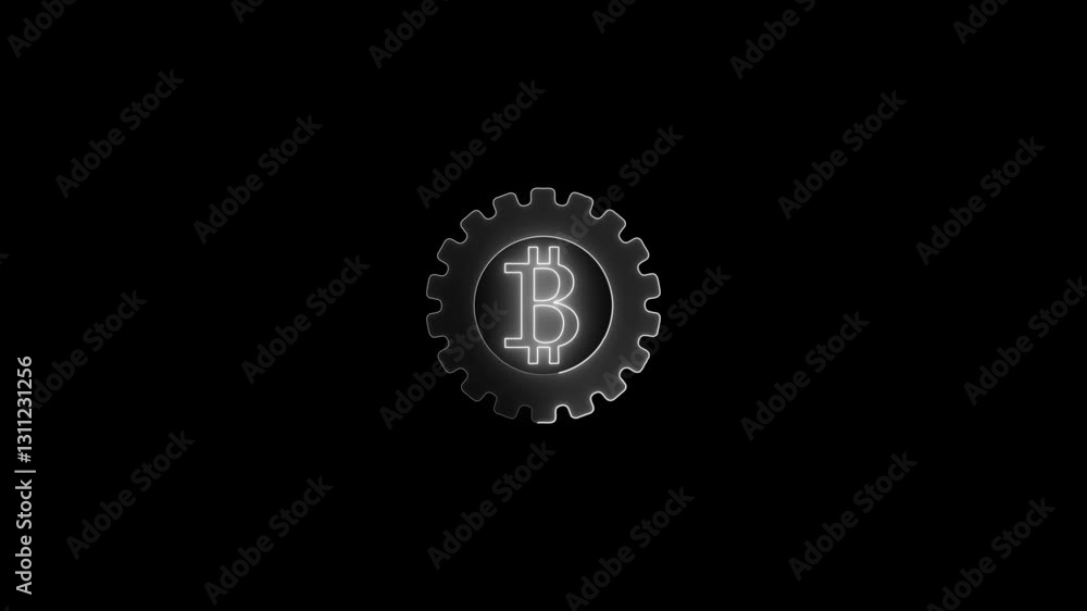 ryptocurrency coin Bitcoin icon isolated on black background. Gear and Bitcoin setting. Blockchain based secure crypto currency. Blockchain based secure crypto currency. ryptocurrency coin Bitcoin icon isolated on black background. Gear and Bitcoin setting. Blockchain based secure crypto currency. Blockchain based secure crypto currency.