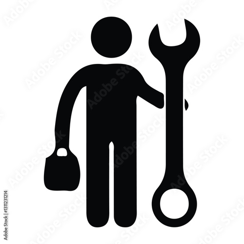 icon of person with building work tools