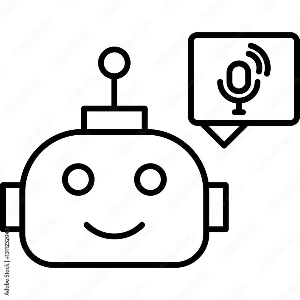 Obraz premium Voice-Controlled Notes Icon