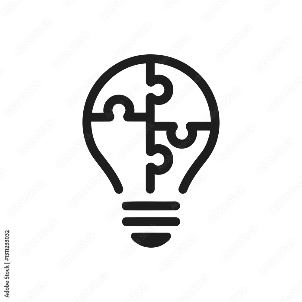 Creative Puzzle Bulb Icon Creative Puzzle Bulb Icon