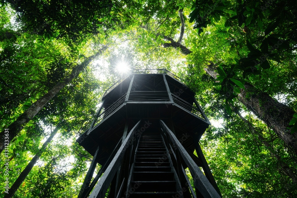 Forest Observation Tower, Lush Canopy Forest Observation Tower, Lush Canopy