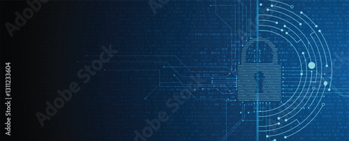 Lock is a sign of cyber security industry