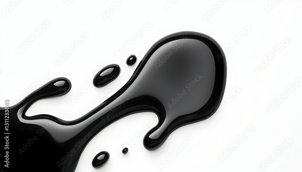 Abstract black liquid shape on a white background, perfect for design projects or creative backgrounds. Abstract black liquid shape on a white background, perfect for design projects or creative backgrounds.