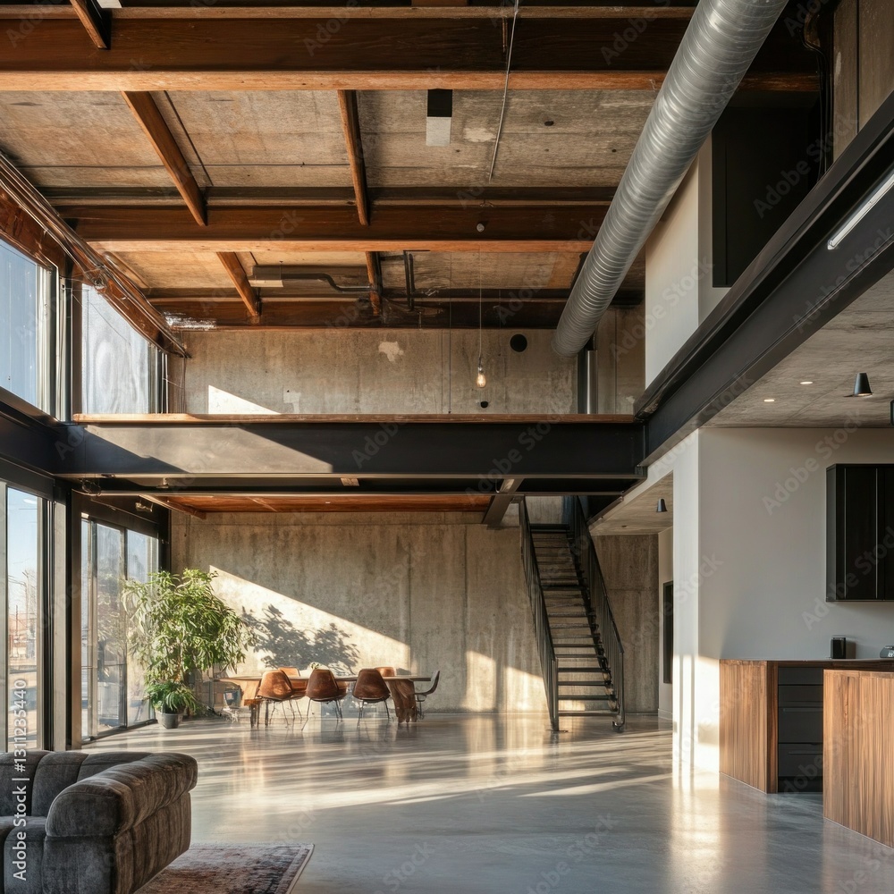 Fototapeta premium An engineer marking a construction site plan against urban landmarks.