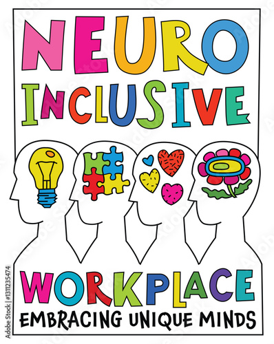 Neurodiversity, autism acceptance. Creative web banner in a colorful pop art style.