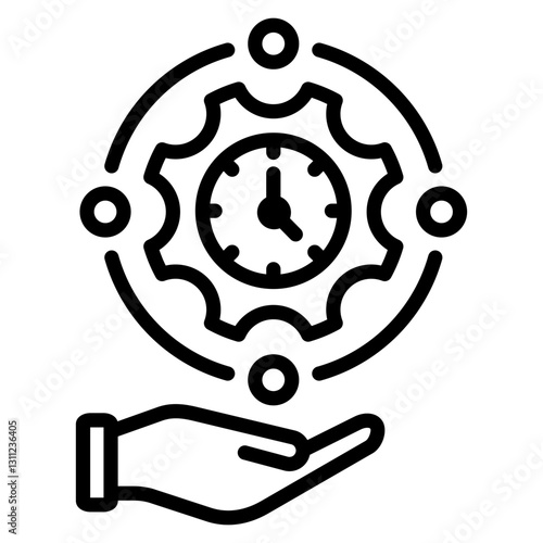 Time Management Outline Icon