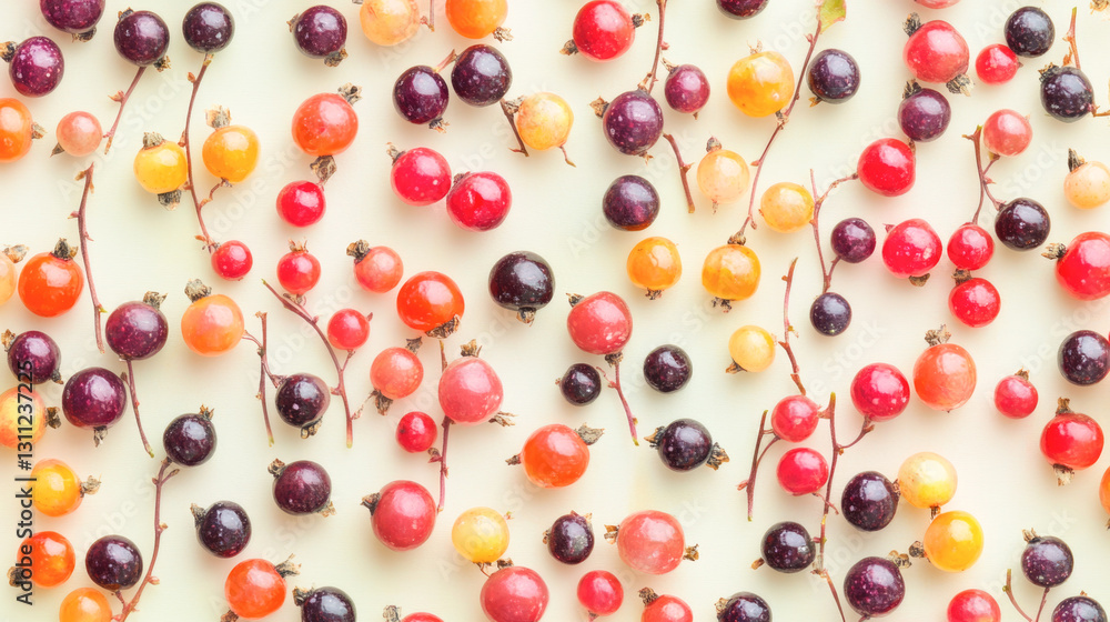 Array of colorful fresh berries on light background Array of colorful fresh berries on light background