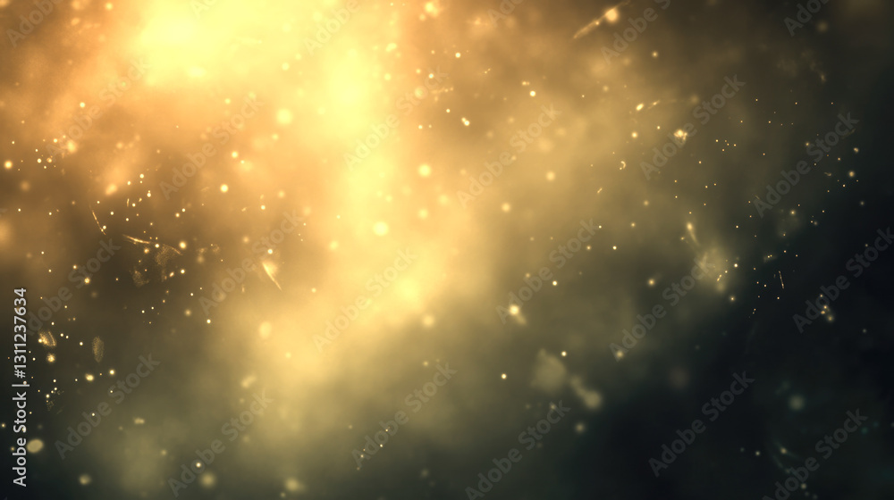 Golden dust particles in mysterious ambient light Golden dust particles in mysterious ambient light