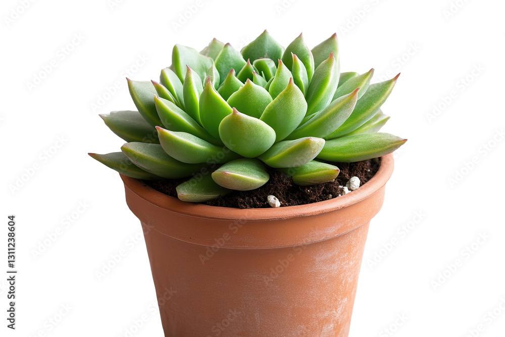 Closeup of a Green Succulent in a Terracotta Pot on Transparent Background Closeup of a Green Succulent in a Terracotta Pot on Transparent Background