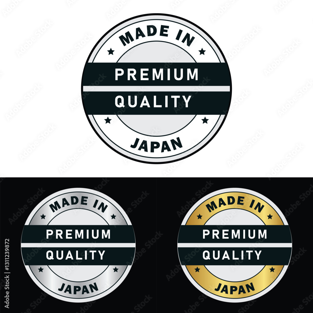 Obraz premium Made in Japan Badge Tag Seal 100% Organic Made with Love
