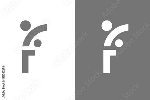 letter f logo design showing family, team and support.