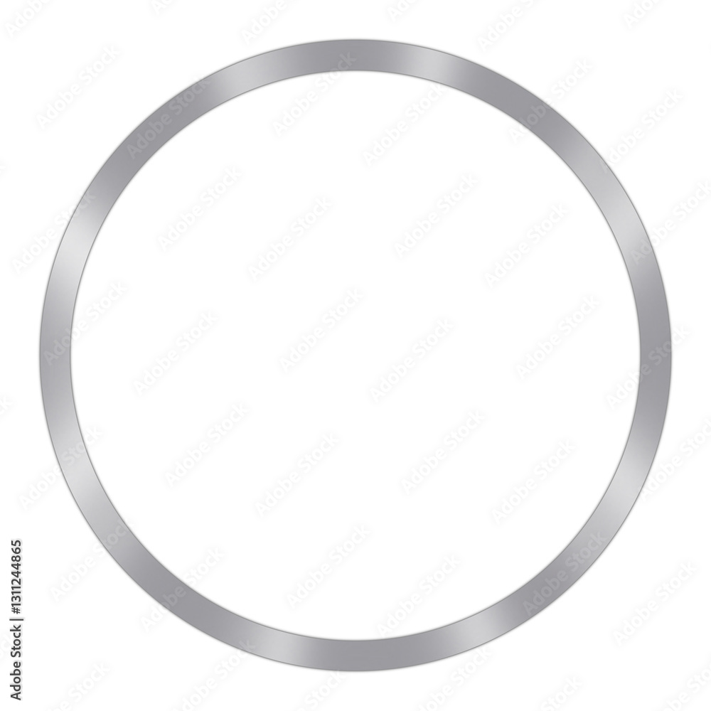 Silver Circular Frame – Elegant Metallic Round Border, Isolated on White, Text Template Silver Circular Frame – Elegant Metallic Round Border, Isolated on White, Text Template