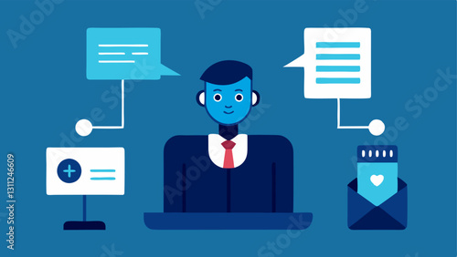 Voice Command Research A lawyer speaking commands into a virtual assistant device while documents automatically appear on a nearby screen showcasing AI handling voice input.