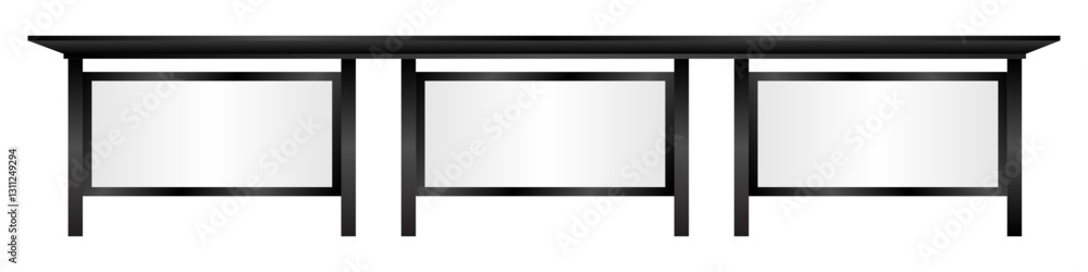 Blank Billboard at Bus Stop or Bus Station. Vector Illustration. Blank Billboard at Bus Stop or Bus Station. Vector Illustration.