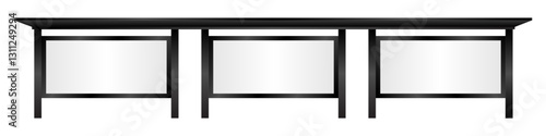 Blank Billboard at Bus Stop or Bus Station. Vector Illustration. 