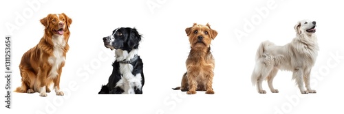 Wallpaper Mural Set dog isolated on transparent background. PNG. Generated AI Torontodigital.ca