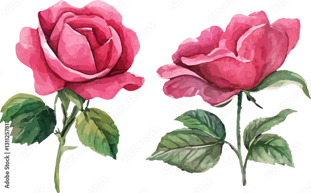 Fototapeta premium pink rose isolated on white