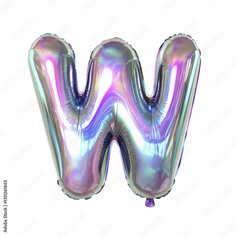 Holographic balloon alphabet letters with a metallic shine, perfect for celebrations and creative designs Holographic balloon alphabet letters with a metallic shine, perfect for celebrations and creative designs