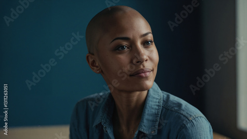 Powerful Bald Woman Portrait: Strength and Beauty in Adversity